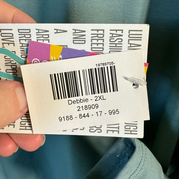 NWT Lularoe, Debbie dress, size XXL , light blue/green color . - Picture 4 of 4